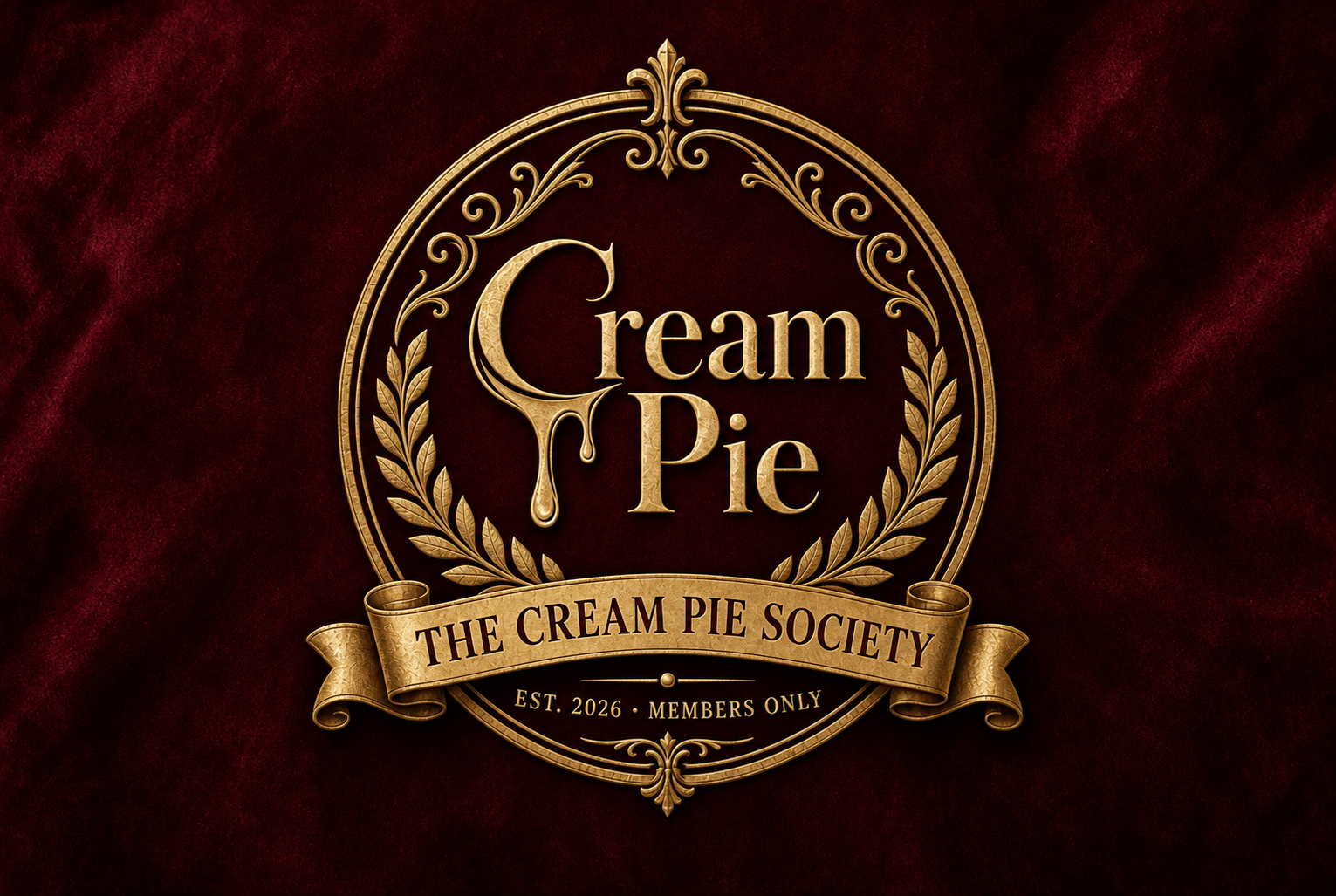 The Cream Pie Society seal, established 2026